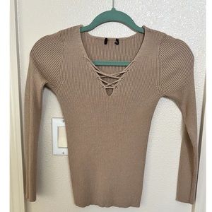 Ribbed nude long sleeve